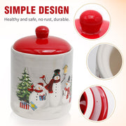 Aynaxcol Gnome Christmas Cookie Jar, Ceramic Storage Container, Multicolor