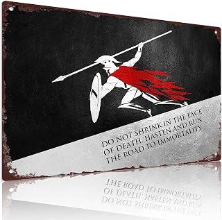 Spartan Warrior Inspirational Vintage Metal Signs Wall Art 8x12 Inch