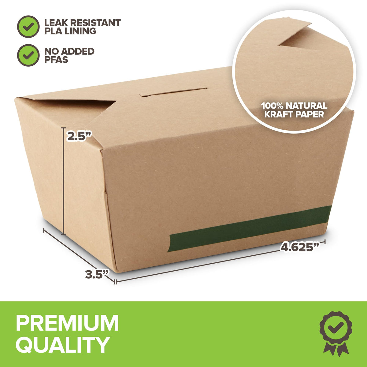Set of 50 30 oz Food Take Out Containers Disposable Small Microwaveable Paper To Go Boxes Grease Resistant Kraft Cardboard Lunch Box Takeout by Stock Your Home – Model 2910