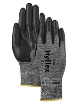 HyFlex 11-801 Grey and Black Nitrile Coated Machine Knit Gloves by Ansell – Size 9, Nylon, Gray, Pack of 12, Model 103384
