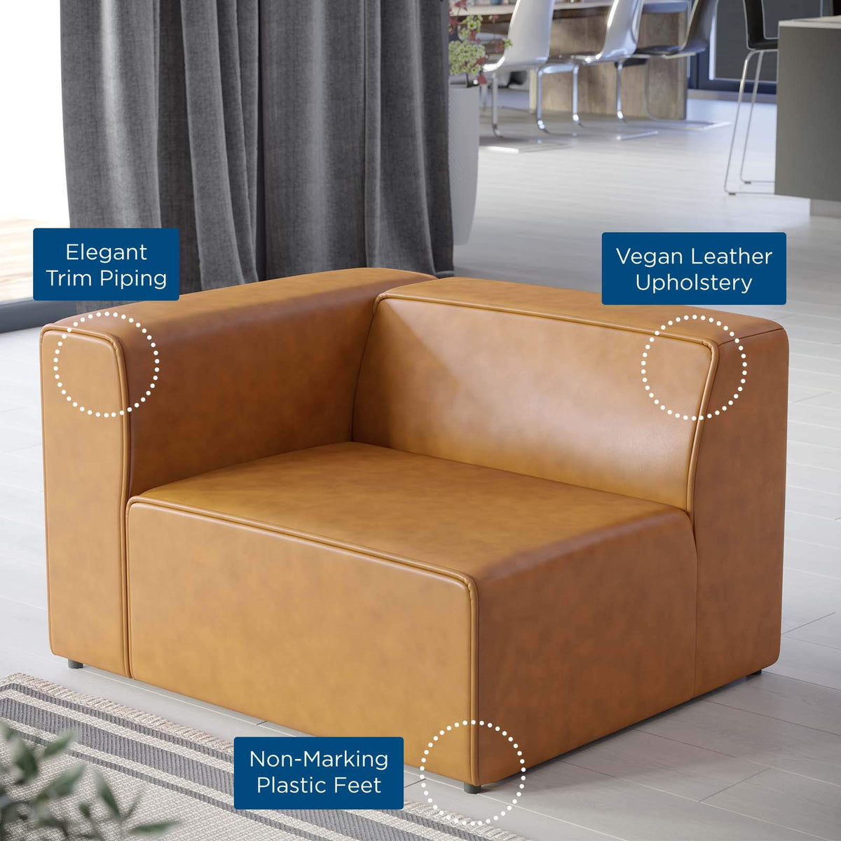 Modway Tan / Contemporary / Left-Arm Chair Sofas & Couches
