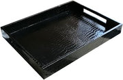 American Atelier Croc Faux Leather Tray, Black