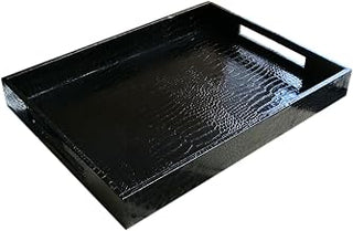 American Atelier Croc Faux Leather Tray, Black