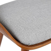 Walnut Wood Mid-Century Modern Dining Chairs Set of by Furnifact – Walnut, Gray Fabric/Walnut, Pack of 2