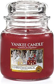Yankee Candle Medium Jar Candle, Christmas Magic, Red