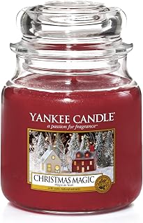 Yankee Candle Medium Jar Candle, Christmas Magic, Red