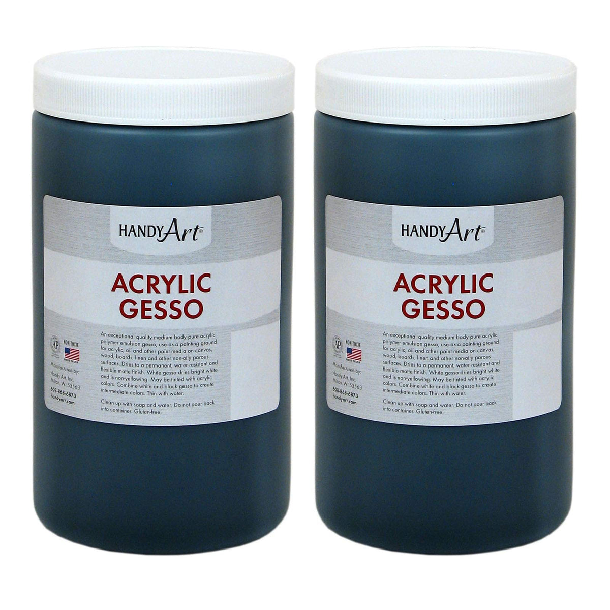 Acrylic Black Gesso 32 oz by Handy Art – 32, Acrylic, black, Pack of 2, Model RPC440103-2