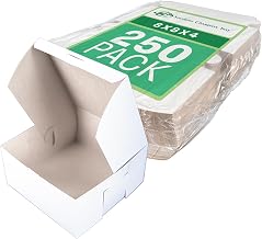 Southern Champion Tray 0941 Premium Clay-Coated Kraft Paperboard White Non-Window Lock Corner Bakery Box, 8" Length x 8" Width x 4" Height (Case of 250)