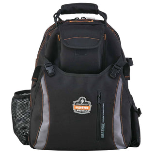 Arsenal 5843 Tool Backpack Dual Compartments by Ergodyne – Standard, Polyester, Black, Model 13743