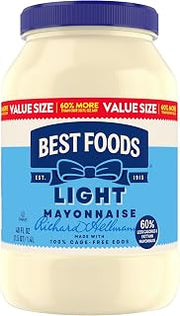 Best Foods Light Mayonnaise 48 oz, Lite Mayo Jar, Sandwich Spread 1PK