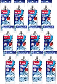 O-Cedar Microfiber Cleaning Cloth Mop Refill, Reusable & Machine Washable (Pack of 12)