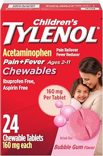 Children's Tylenol Chewables, Acetaminophen 160 mg, Bubble Gum, 24 ct