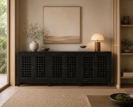Crafters and Weavers Rustic-Modern Farmhouse Solid Wood Sideboard TV Stand