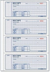 Rediform Money Receipt Book, Manifold Cover, Carbonless Triplicate Forms, 11" x 8", 100 Numbered Sets (8L808)