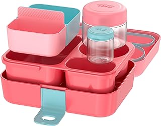 THERMOS Kids Freestyle 8 Piece Food Storage Kit, Pink/Peach