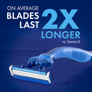 Sensor3 Smooth Shave Disposable Razor by Gillette – 4 Count (Pack of 1), Rubber, Blue, Model 4740007811
