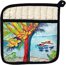 Betsy Drake PT440 Cocoa Nuts & Boats Pot Holder