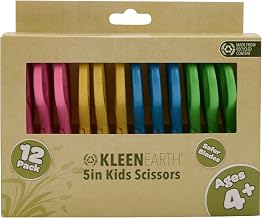 Westcott Kids Scissors 12-Pack, 5" Blunt Tip Safety Scissors for Ages 4+, Left & Right Handed, Recycled Eco-Friendly for School and Craft Projects