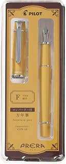 PILOT Prera Fountain Pen, Fine Nib, Warm Yellow (P-FPR-1-WY-F), Includes CON-40 Converter