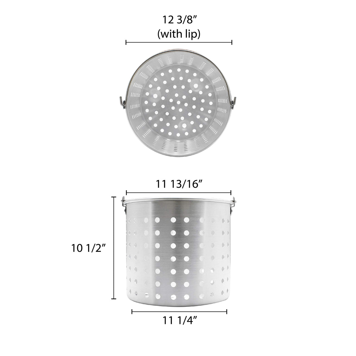 Steamer Basket Fits 32 Quart ALSKSP006 Perforated by Thunder Group – Aluminum, Silver, Model ALSKBK006