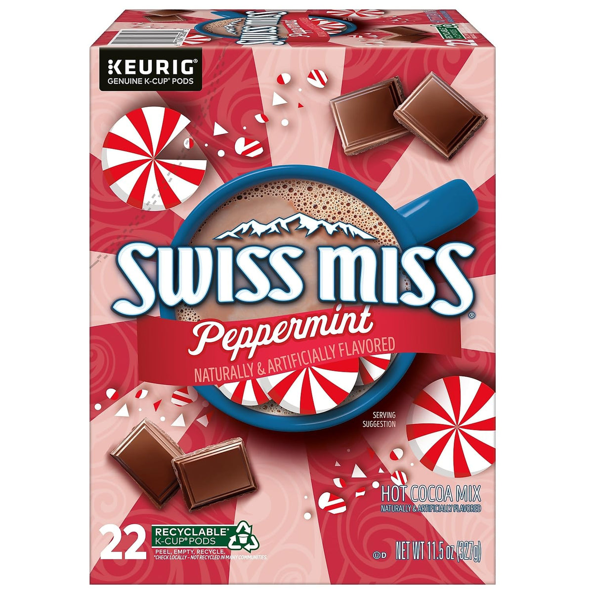 Chocolate Peppermint Hot Cocoa Mix by Swiss Miss – 22 Count (Pack of 1), coffee, Model 5000355689