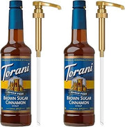 Torani Sugar Free Coffee Syrup, Brown Sugar Cinnamon Flavored Syrup for Drinks, Zero Calorie, Pump Included, 25.4 Fl Oz (Pack of 2)