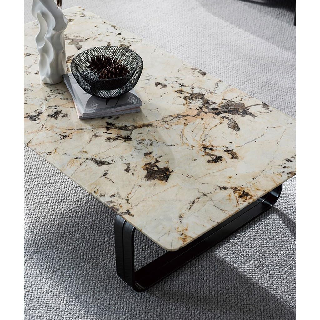 Mesa para Centro De Sala Marble Base Coffee Table Modern Apartment Simple Coffee Table Side Table Villa Living Room End Table Coffee Table by JOYNOW – 140cm, Acacia, Model 5744