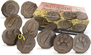 YUS1065 Let's Investigate Farmyard Footprints Stone (Pack of 8)