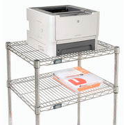 Chrome Wire Shelf Mobile Printer Stand by Nexel – 18"L x 24"W x 39"H, Steel, Chrome, Model 250117A