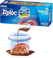 Ziploc Bag Freezer Quart, 19 Count Boxes (Pack of 12)