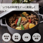 Wa-NABE Campagne S 6.3 inches (16 cm) Double-Handed Casting by STAUB – S 16cm, 1.1 liters, Cast Iron, Camperne, Model 40501-476