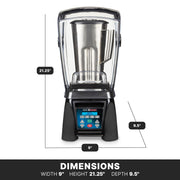 Programmable Blender & 64 oz. Stainless Steel Jar by Waring – 64 Ounce Stainless Steel Jar, 64.0 ounces, Plastic, Black, Model MX1500XTS
