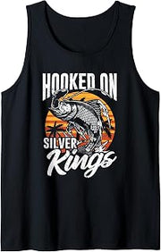Tarpon Fisherman Hooked On Silver Kings Tarpon Fishing Tank Top