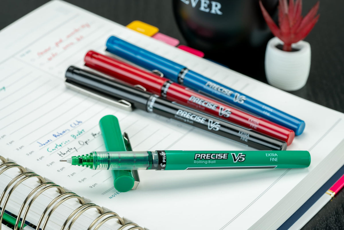 Precise V5 Rollerball Pens by PILOT – 4 Count (Pack of 1), Plastic, Assorted Colors, Model 94202