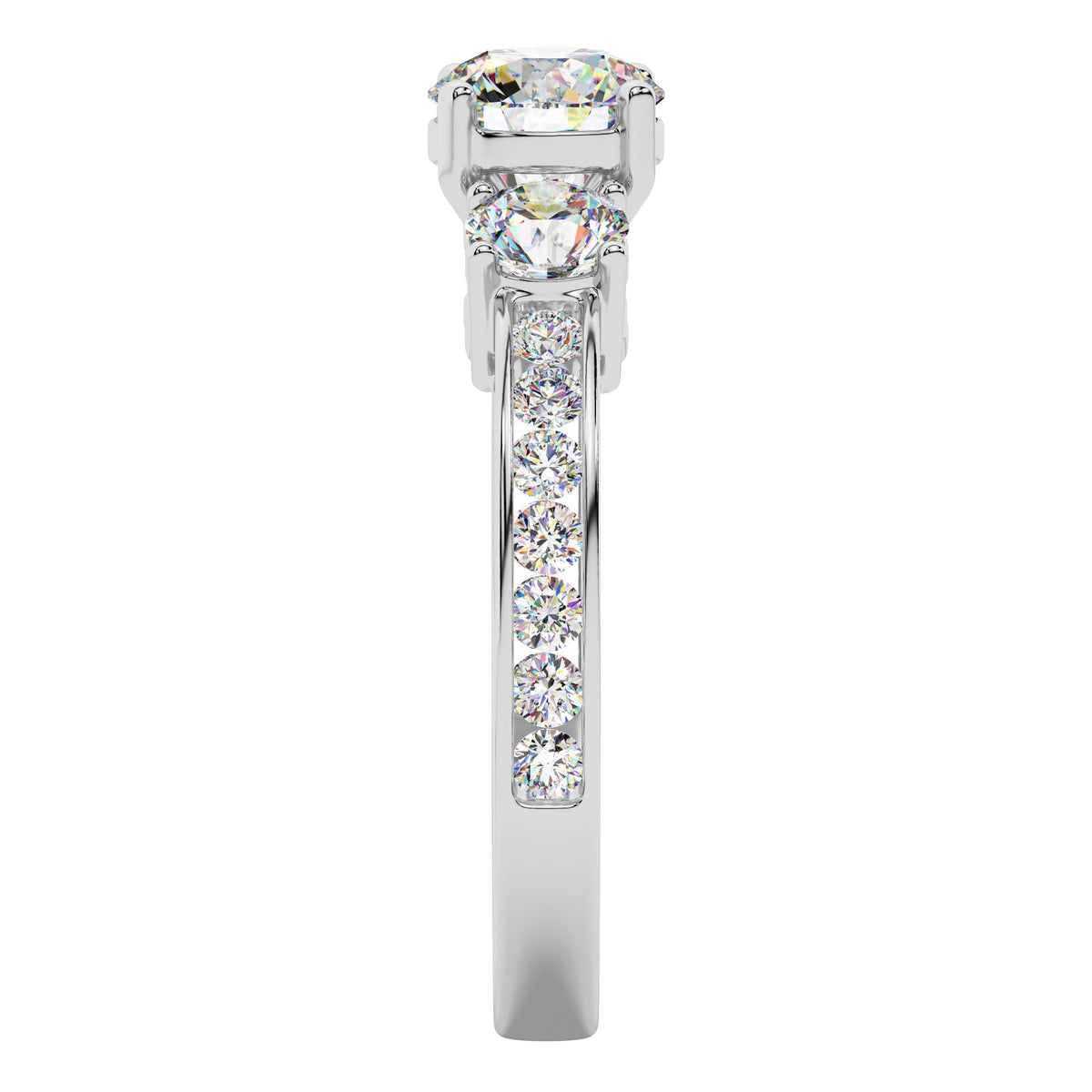 Platinum 1.8 CTW Round Cut Channel Set 3 Three Stone Diamond Engagement Ring by Houston Diamond District – Model F#41 PLT S#9.5 RI5446W-6.96