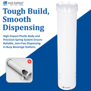 Cup Dispenser by San Jamar – 4-10 oz, 0.0 ounces, Plastic, White, Model C3165WH