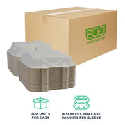 ECO PRODUCTS 8" 3 Compartment / White / Classic Clamshell Take Out Containers