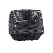 Black 9" x 6" Rectangular Woven Plastic Basket - Dozen by Tablecraft – 9" x 6", Polypropylene, Black, Pack of 12, Model 2472