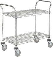 Nexel Wire Utility Cart, 2 Shelves, 800 Lb. Capacity, 36" L x 18" W x 38" H