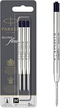 Parker QUINKflow Ballpoint Pen Ink Refills, Medium Tip, Black, 3 Count - Smooth Writing