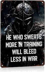 Motivational Spartan Warrior Vintage Metal Wall Art Signs 8X12 Inch