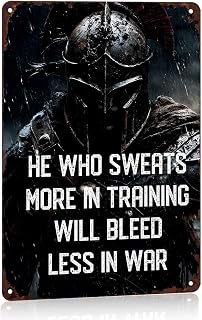 Motivational Spartan Warrior Vintage Metal Wall Art Signs 8X12 Inch