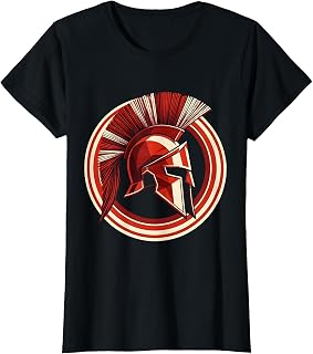 Spartan Warrior Helmet with Raised Plume T-Shirt