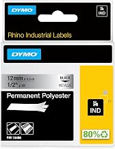 DYMO Rhino Industrial Permanent Polyester Labels, 1/2" Black Print on Metallic Tape