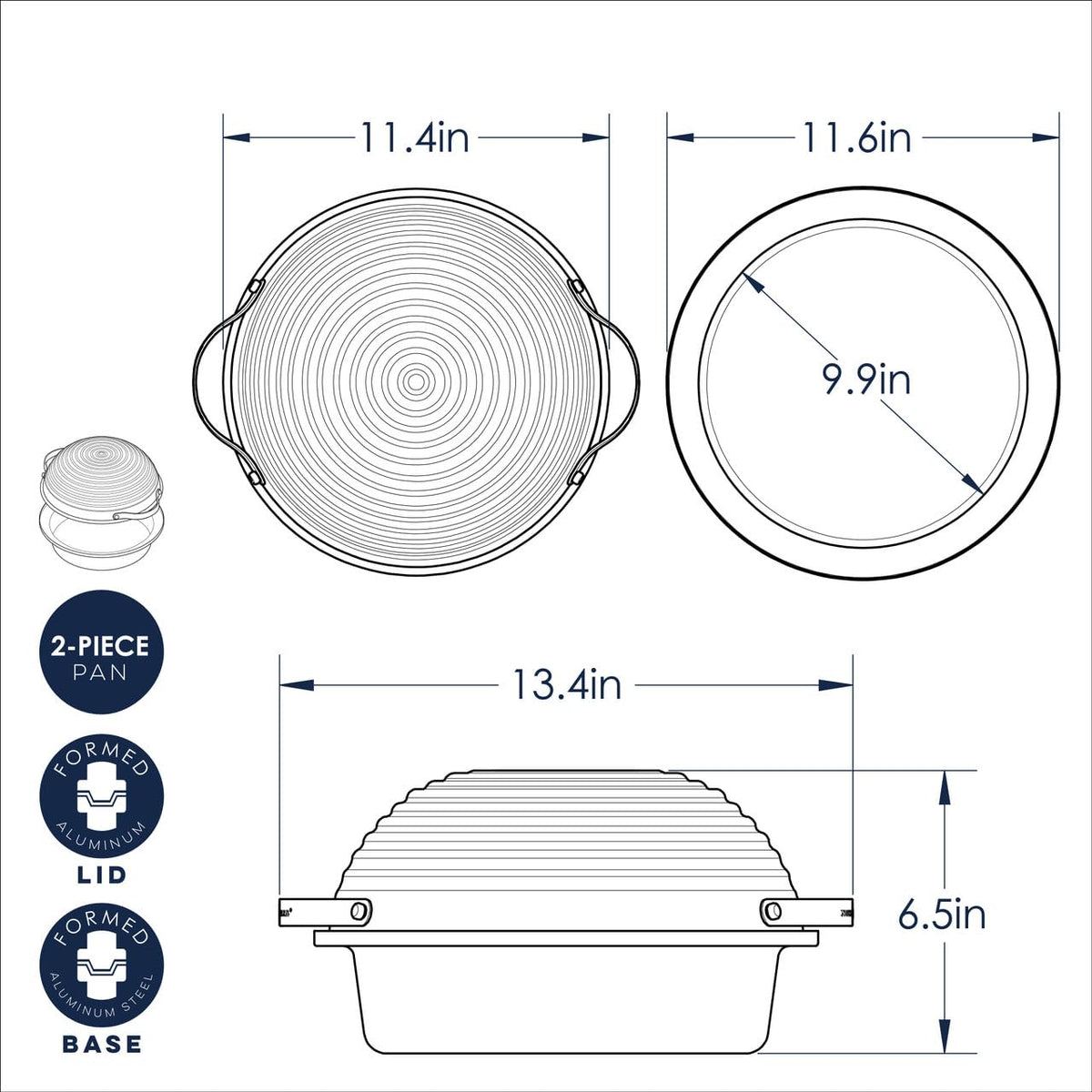 Sourdough Bread Baking Pan with Lid by Nordic Ware – Baking Pan + Lid, Aluminum, Cream, Model 42159AMZM