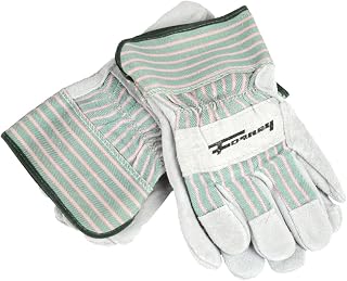 Forney 53202 Cowhide Leather Palm Men's Work Gloves, Large, 3-Pack, Gray