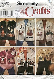 Simplicity Crafts Sewing Patter 7032 Misses Appliqued Seasonal Jacket in Two Lengths, Size P (12-14-16)