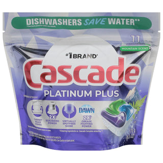 Platinum Plus Mountain Dishwasher Tabs, 11 Count by Cascade – Commercial Grade
