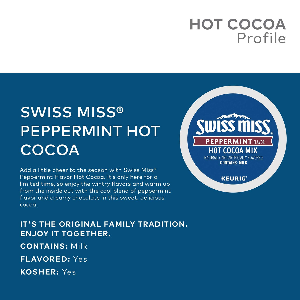 Peppermint Chocolate Hot Cocoa 16 Count by Swiss Miss – 0.52 Ounce (Pack of 16), brown, Pack of 16, Model 1263045