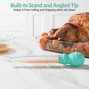 U-Taste Angled Turkey Baster, 1.5oz Heat Resistant Tritan Silicone, Aqua Sky